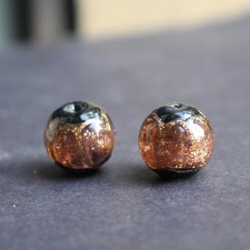 10Pcs/Lot 12mm Handmade Lampwork Glass beads with gold line painting Light Purple color for jewelry making