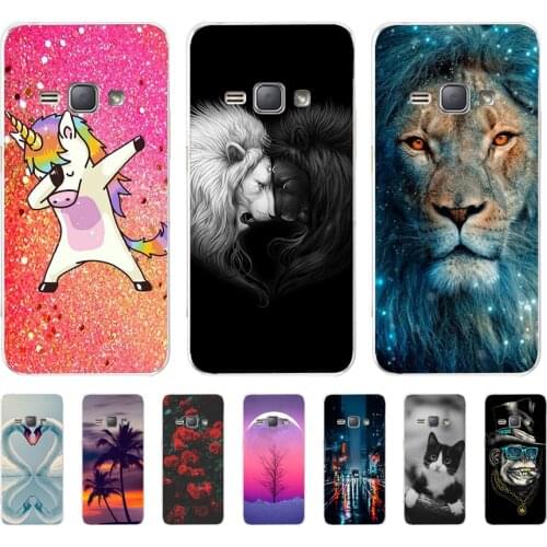 Soft TPU Case for Samsung Galaxy J1 2016 J120 J120F SM-J120F back cover 360 full protective printing transparent coque flower