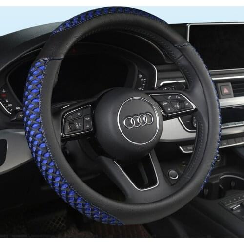 Leather Universal Car Steering-wheel Cover 38CM Car-styling Sport Auto Steering Wheel Covers Anti-Slip Automotive Accessories