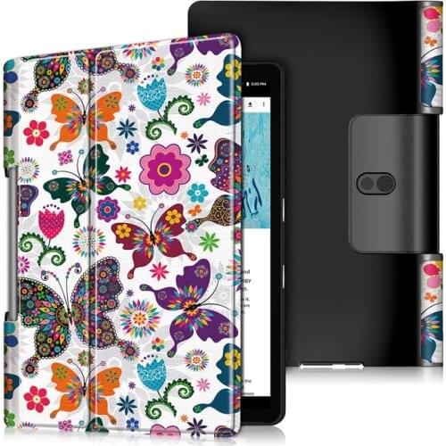 Colorful printed case For Lenovo Yoga Smart Tab YT-X705F Folding Stand Smart PU leather Cover for Lenovo Yoga Tab 5 10.1 2019
