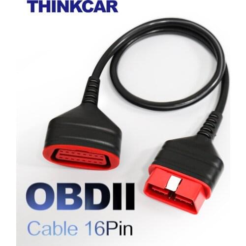 THINKCAR Diagnostic Extender Cable Automotive 16 Pin Male to Female OBD 2 Connector 60cm Length Auto OBD2 Extention Adapter Cord