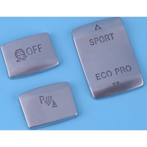 DWCX 3pcs/set ABS Chrome Car Center Gear Shift Position Panel Switch Button Cover Trim fit for BMW 1 2 3 Series