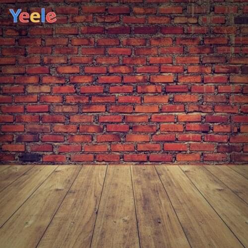 Yeele Gradient Wooden Floor Red Brick Wall Photocall Photography Backdrops Personalized Photographic Background For Photo Studio