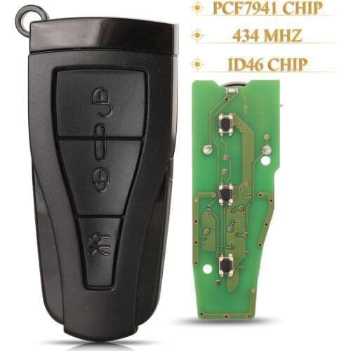 Kutery 3 Buttons Replacement Smart Remote Car Key Fob 434Mhz ID46 Pcf7941 Chip For MG MG350 MG6