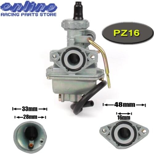PZ16 Carb 16mm Carburetor For 50cc 70cc 90cc 110cc Engine Dirt Pit Trail Motor Bike Go Kart ATV Quad