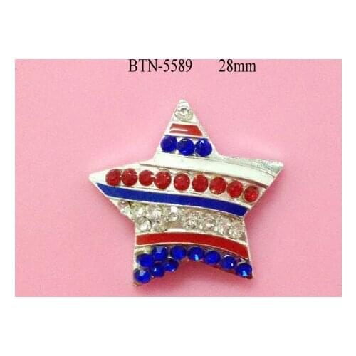 Free shipping 28mm star rhinestone button for DIY 50PCS/LOT(BTN-5589)