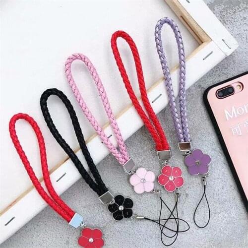 PU Leather Mobile Phone Straps Rhinestone Beaded Smart Phone Key Holder Ring Lanyard Smart Phone Accessory Cord Phone Hand Rope