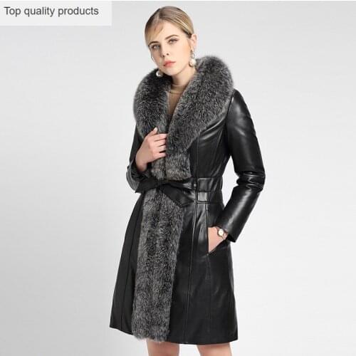 Genuine leather jacket Women 2020 Winter Womens Fox Fur Coat Female Real Sheepskin Duck Down Jacket Outwear Plus Size 4XL