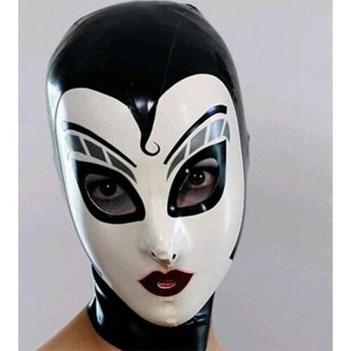 Latex Hood Handmade Rubber Drama Cosplay Maid Mask Heroine Headgear Club Wear sex toys for couples adult