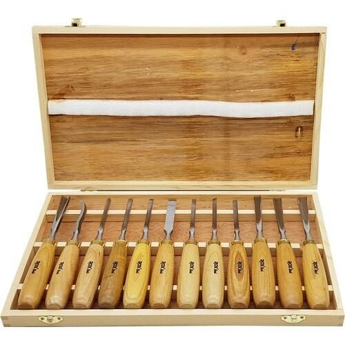 ROX Wood 15399092 Wood Carving Iskarpela Set 12 Piece Wood Boxed
