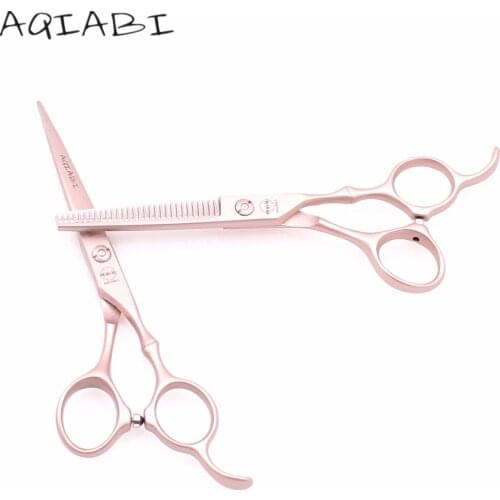 Hairdressing Scissors 6" AQIABI Rose Gold Japan 440C Hair Cutting Scissors Thinning Shears Salon Hair Scissors Barber Shop A9030