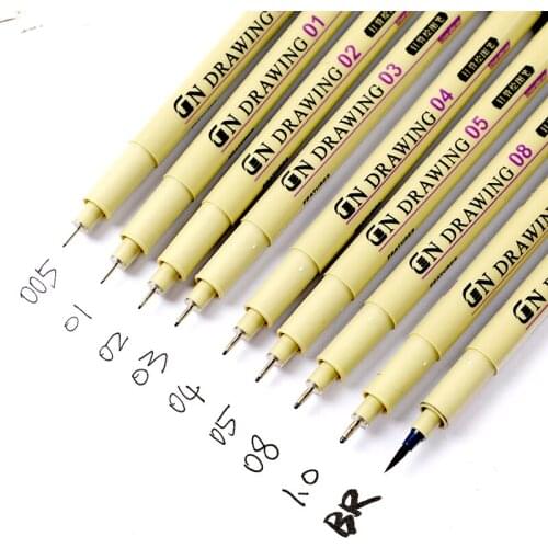 Pigment Liner Pigma Micron Inkt Marker brush Pen 0.05 0.1 0.2 0.3 0.4 0.5 0.8 1.0 Br Tip Fineliner markers manga art supplies