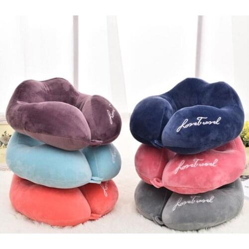 Travel Pillow Memory 30*30*13cm for Airplane Car Office Nap Pillows U Shape Flight Head Chin Support Cushion