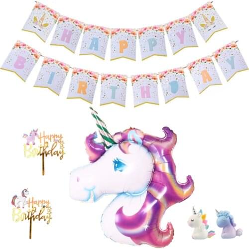Favor Unicorn Birthday Party Decor Kids Party Decor Unicorn Balloons Cake Decoration Baby Shower Girl Boy 1st Birthday