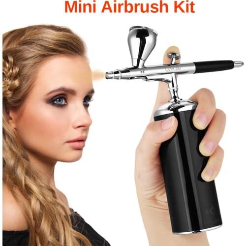 Portable Airbrush Kit with Dual-Action Airbrush Gun Mini USB Rechargeable Air Compressor Low Noise for Art Hobby,Makeup,Nail Art