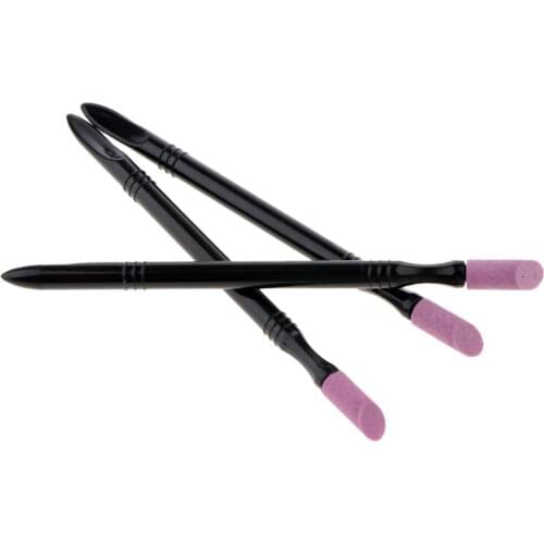 3 Quartz Stone Scrub Pen Cuticle Remover Pusher Trimmer Manicure Nails Tool