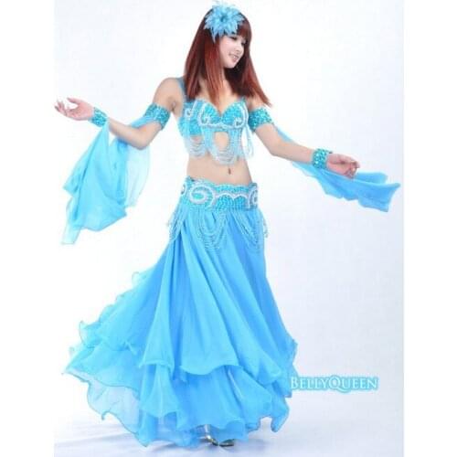 1 piece chiffon Shining Satin Long Skirt Swing Skirt dancing dress Belly Dance Costume 14 colors