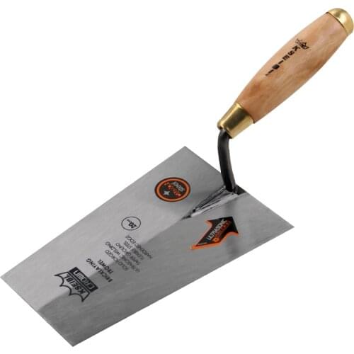KSEIBI 200mm Gauging Trowel Square Edged Tip with Wood Handle for Hand Tools Industrial Grade Bricklaying Trowel #281380