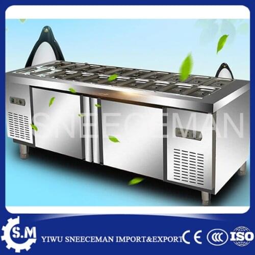 Stainless steel salad pizza sandwich fruit working bench machine working bench counter worktable machine