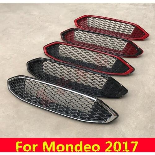 Supper Good Quality Car-Styling Auto Accessory Black Red Mesh Trim Racing Grills For Ford Mondeo 2017 DA046