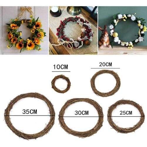 Wedding Decoration Rattan Wreath Hoop Wreath Decor Floral Hoop Christmas Decor for Home Artificial Flower Party Ornament