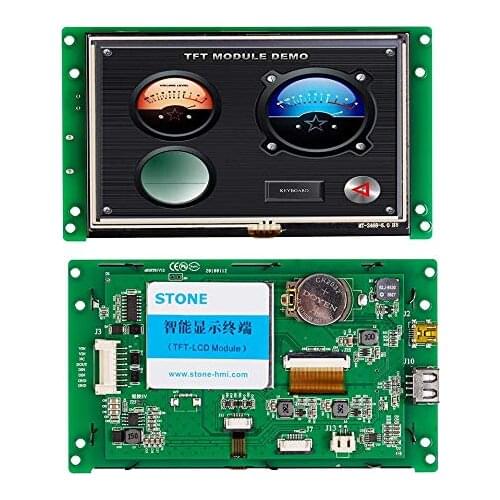 Stone 5'' Intelligent TFT lCD Touch Screen With Controller Board+High Resolution+UART Serial Interface