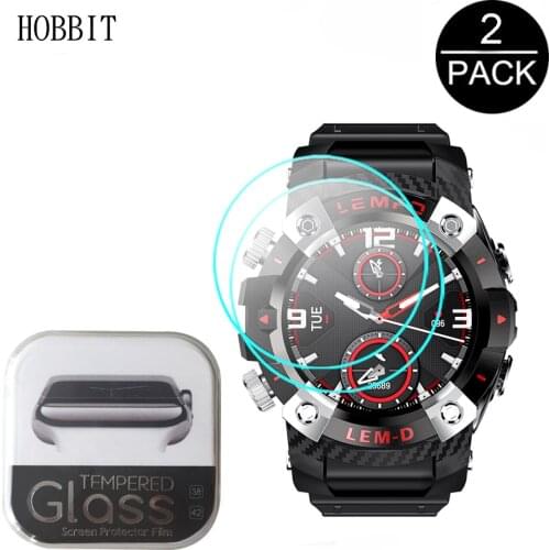 2Pcs 2.5D 9H Tempered Glass For LEMFO LEMD Smart Watch Screen Protector Glass HD Clear Anti-Scratch LEMD Screen Guard NOT WATCH