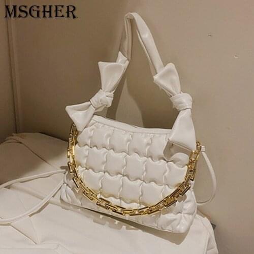 Thick Chain Women Small PU Leather Envelope Crossbody Shoulder Bag 2021 Winter Fashion Travel Handbags and Purses