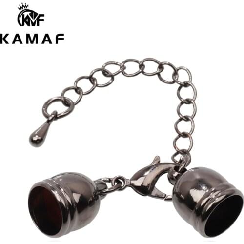 10pcs / pack Leather Cord Bracelet Lobster Clasps Hole 3 4 5 6 7 8mm For making DIY bracelet necklaces