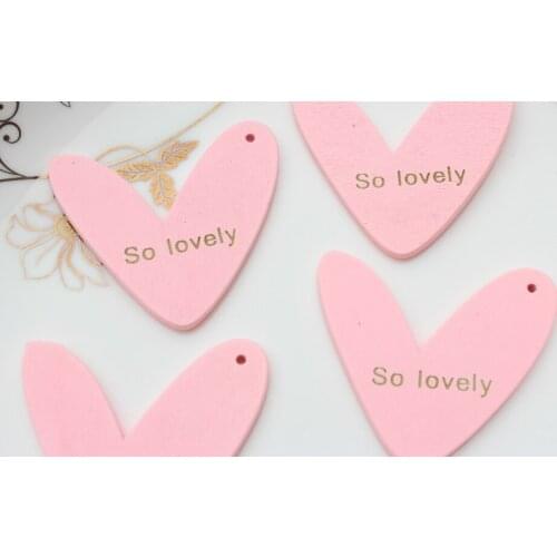 120pcs Large pastel pink and hot pink so lovely heart wooden Cabochons Pendants for diy jewelry ,scrapbook,bags,crafts