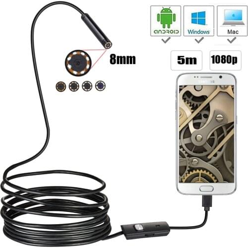1920*1080P Full HD Mini Android Endoscope Camera IP67 1M 2M 5M Micro USB Inspection Video Camera Snake Borescope Tube