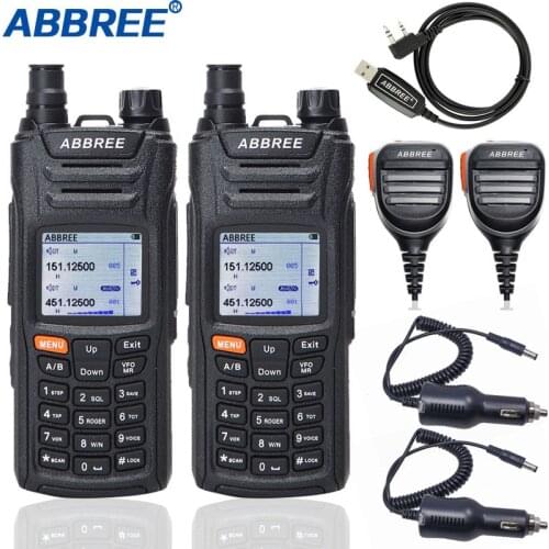 2pcs ABBREE AR-F6 Walkie Talkie Multi-Band Multi-functional DTMF DTMF SOS Scanning Stopwatch Functional LCD Color Display Radio