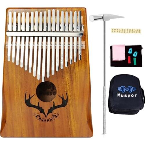2020 NEW 17-key Kalimba thumb finger piano beginner musical instrument African solid pine peach heart tuning hammer