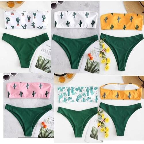 2021 FLoral Print Bikini Set Female Low Waist Two Pieces Swimwear Sexy Swimsuit Women Beachwear Double-sided Bather Bathing Suit