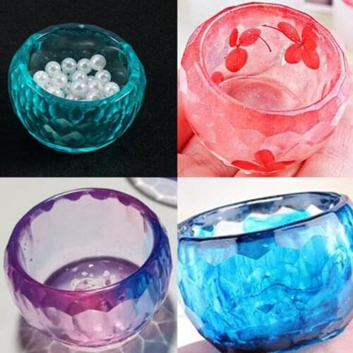 3 Pcs/Set Crystal Epoxy Resin Mold Round Bowl Hexagon Cup Dishes Casting Silicone Mould DIY Crafts Making Tool