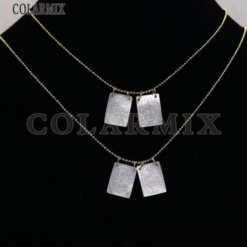 6Pcs Gold bead chainn white Sen Benito pendants gold slim chain Trendy Jewelry fashion necklace for women 9717