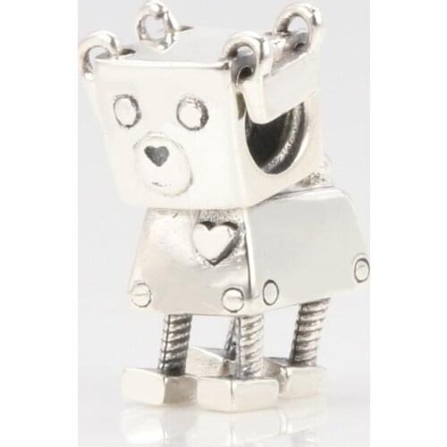 Authentic 925 Sterling Silver Beads New Dog Bobbie Fashion Robot Dog Beading Fit Original Pandora Bracelet For Women Diy Jewelry