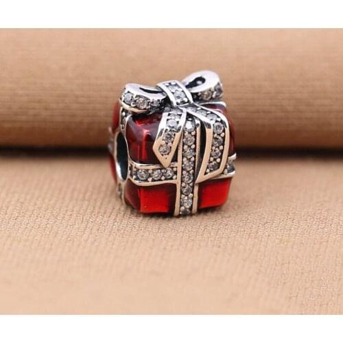 Authentic 925sterling Silver Beads New Christmas Gift Box With Fashion Beads Fit Original Pandora Bracelet For Women Diy Jewelry