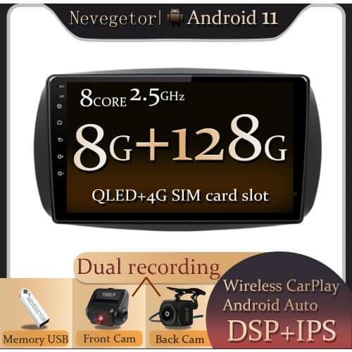 Android 11 For Mercedes/Benz Smart Fortwo 2016 Car Radio Multimedia Video Player GPS Navigation NO DVD 2 Din DSP IPS