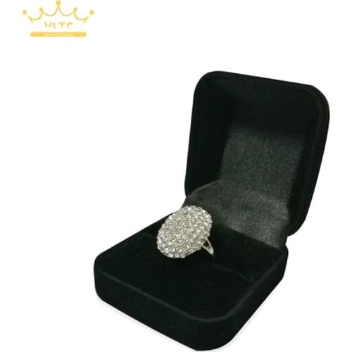 Wholesale Black Velvet Ring Box Jewelry Display Storage Foldable Case For Wedding Ring Earrings Valentines Day Gift Organizer