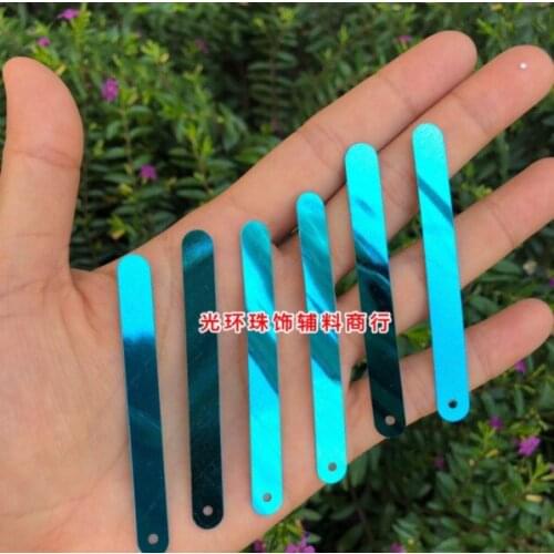 Sewing supplies Latin Dance Dress sequins 7*67mm long single hole light blue performance dress blue slice DIY beads