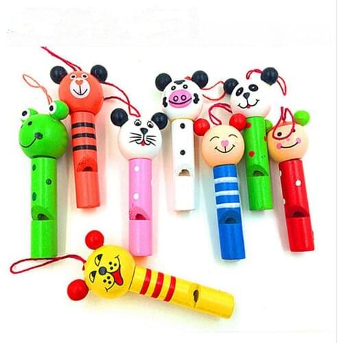 8PCS small animals mixed wooden Lip Whistles Pinata Kids Birthday Decoration Party christmas party toy Supplies Gift Toys