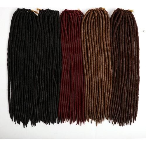 ELEGANT MUSES 18in 120g Faux Locs Synthetic Braiding Hair Extensions Afro Hairstyles Soft Dreadlock Brown Black Crochet Braids