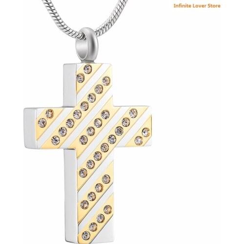 KLH9897 Regal Cross Cremation Jewelry for Ashes,Wholesale Stainless Steel Funeral Cross Jewelry Urn for Ashes or Memorial