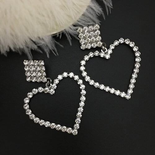 Heart-shaped ear clip full of diamond earrings shiny ear clip without piercing