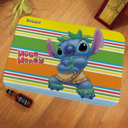 40x60/60x90/70x140cm Disney Stitch Doormat Kids Playmat Home Decor 100% Polyester Pattern Door Mat Floor Mat Foot Pad