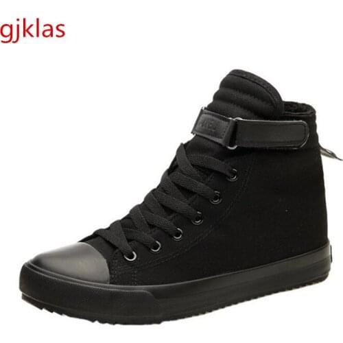 Height Increased 5/7cm Canvas Shoes Men High Top Sneakers Fashion Black White Shoes Male Comfort Casual Shoes for Man Sneaker