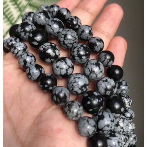 Natural Stone Snowflake Jasper Stone Round Loose Beads for Jewelry Making DIY Earrings Bracelet Necklace 4 6 8 10 12mm 15 inches