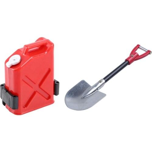 Shovel for RC D90 Crawler Car Decorative Tools with Mini Fuel Tank for TAMIYA CC01 Axial SCX10 90046