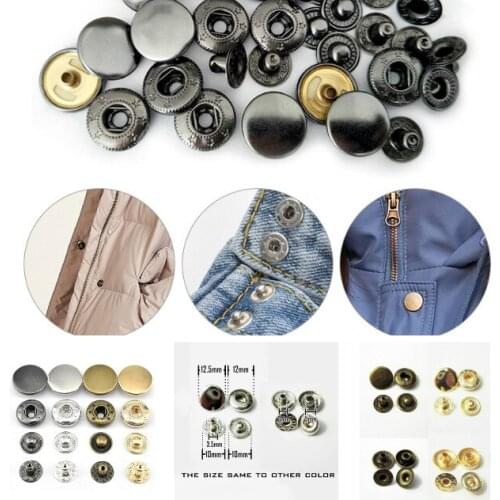 Metal Press Studs Sewing Button Snap Fasteners Sewing Leather Craft Clothes Bags handmade DIY 25 sets